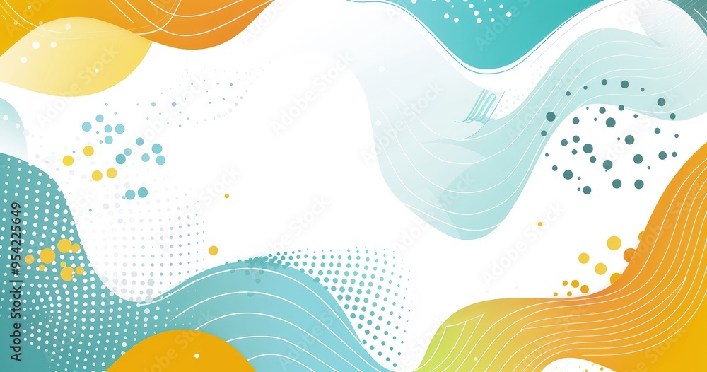 Naklejka premium Abstract colorful wave pattern with gradients and dots for design use.