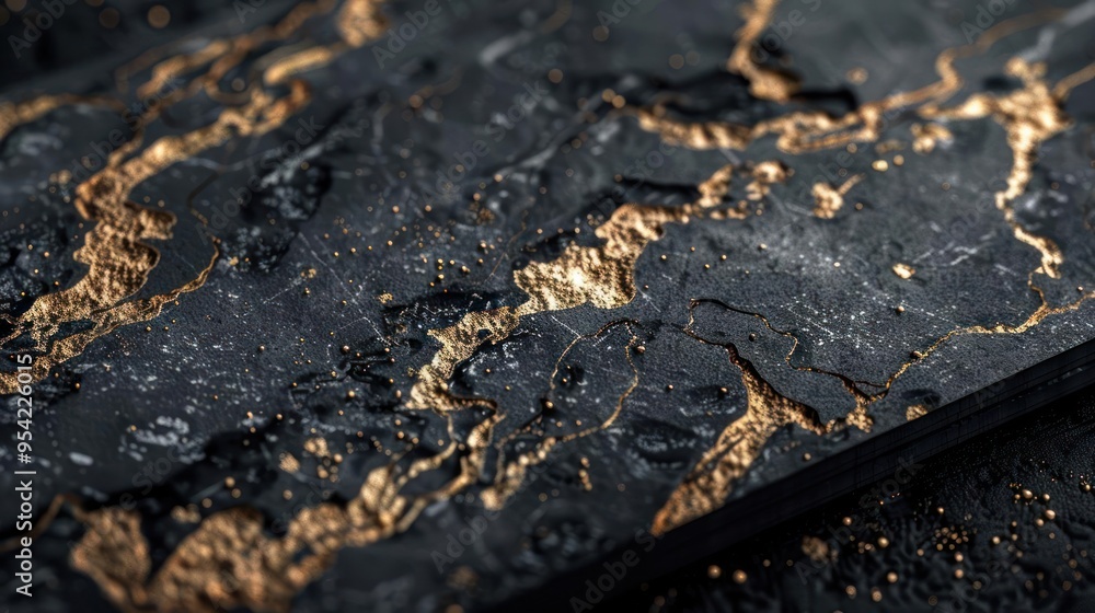 Intricate gold splattered pattern on a black background, Intricate gold splattered pattern on a black background,