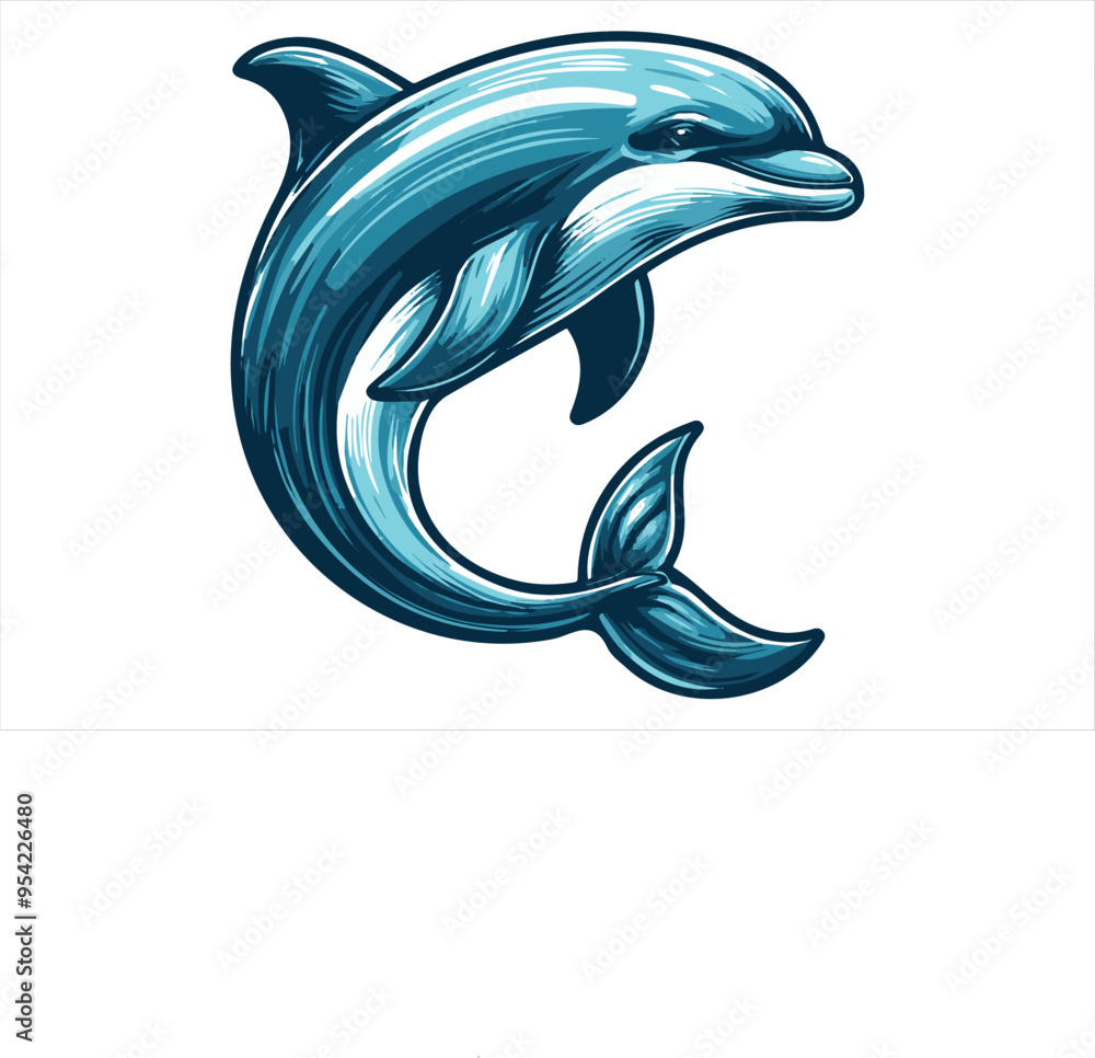 Fototapeta premium Dolphin Vector Illustration