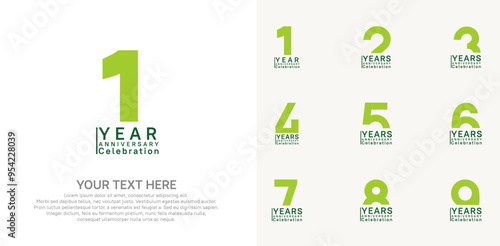 anniversary logotype style with green color can be use for company celebration event