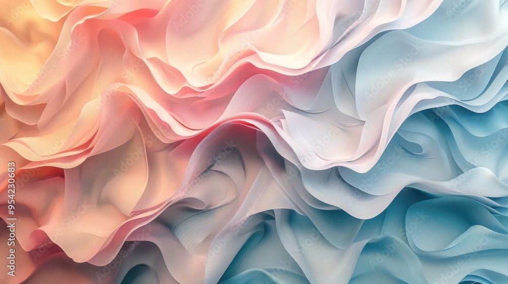 Fototapeta premium A captivating abstract artwork featuring a wave-like formation composed of vibrant,