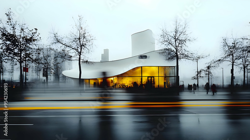 Modern building with large ...