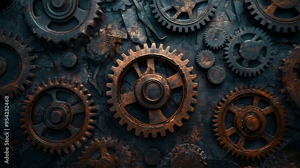 Rusty Gears Industrial Machine Background Rusty Gears Industrial Machine Background