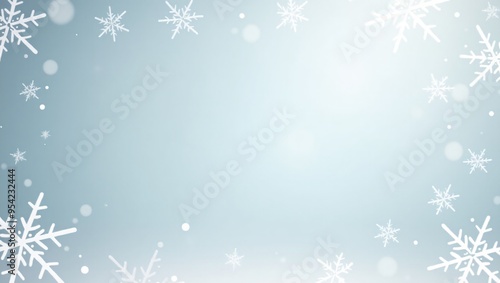 Minimalist Snowflake Christmas Sale, A clean and simple design with white snowflakes gently falling, providing plenty of empty space for sale or promotional offers or product presentation.