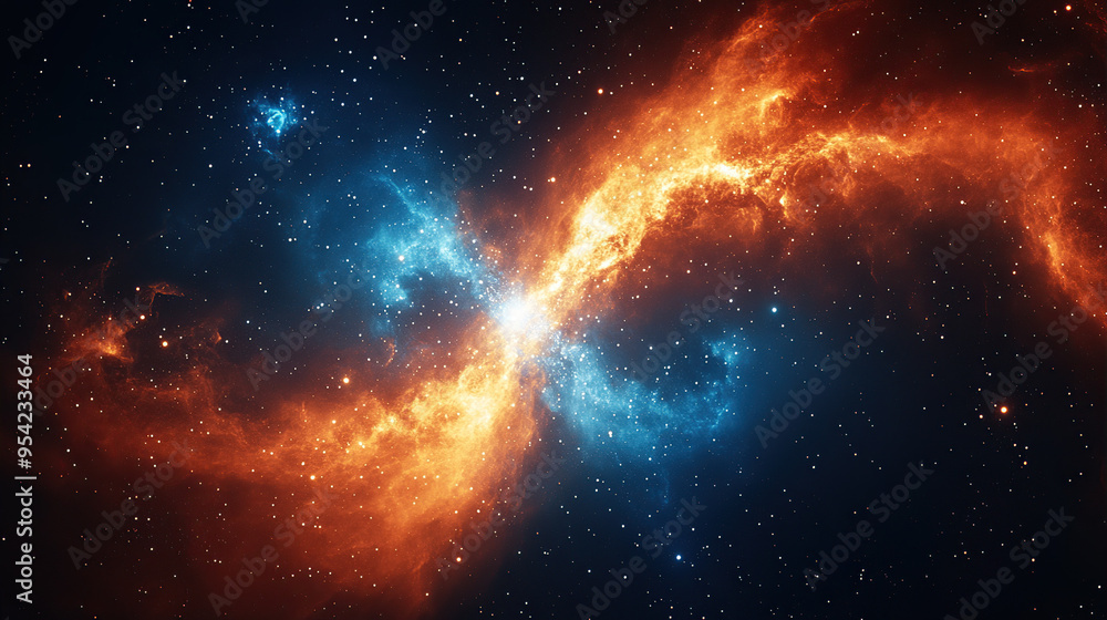 Realistic shot of a space background with swirling nebulae and stars, Realistic shot of a space background with swirling nebulae and stars,