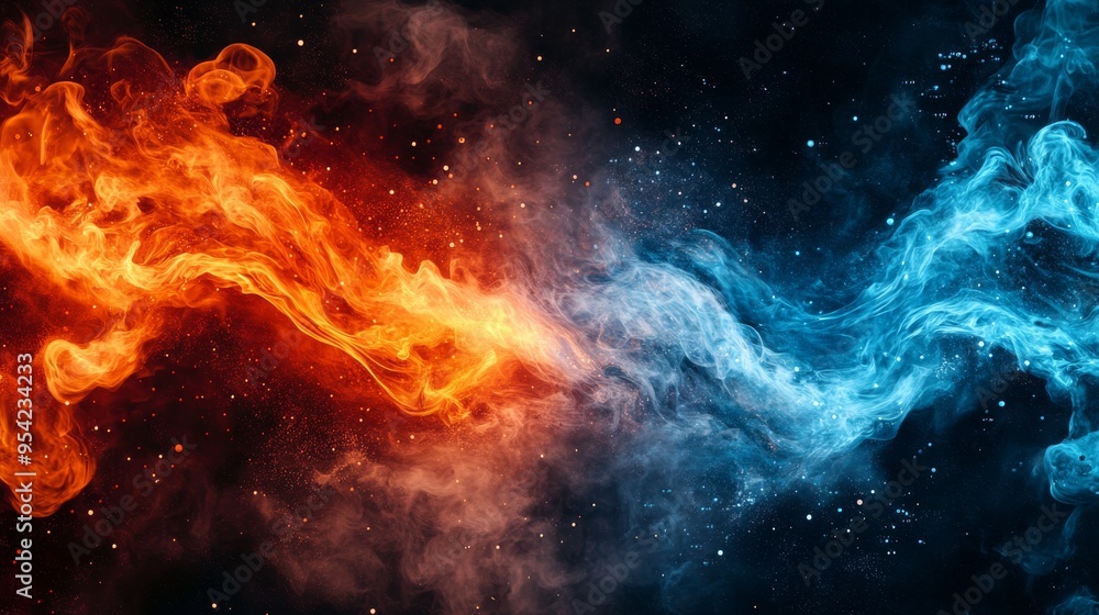 Abstract Fire and Ice with Sparkles Abstract Fire and Ice with Sparkles