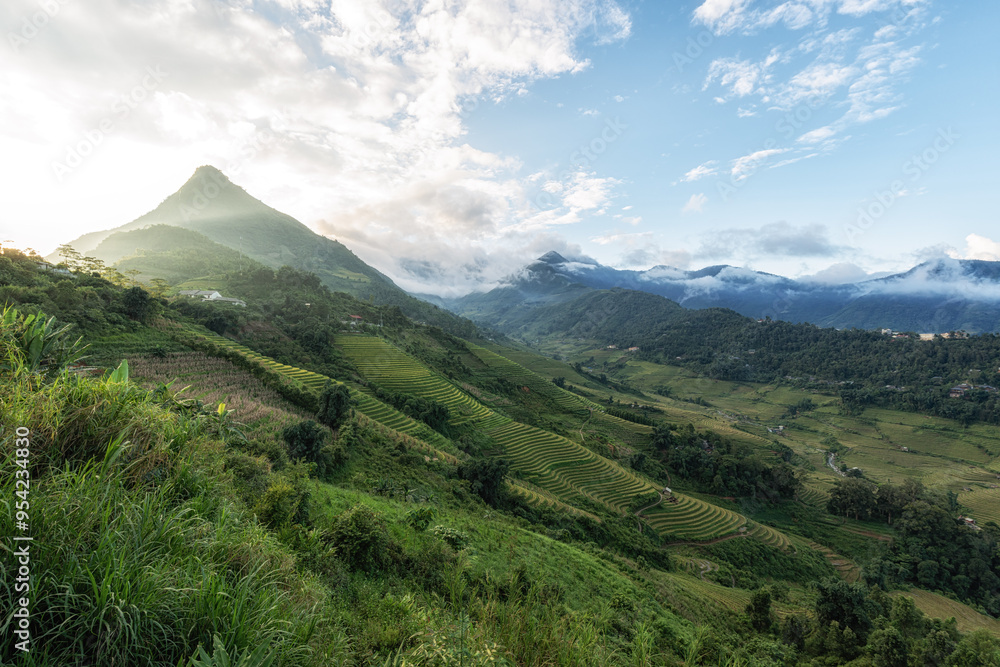 Rice Terrace Sunset View in Sapa Rice Terrace Sunset View in Sapa