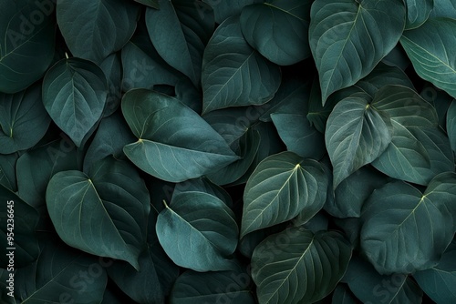 Wallpaper Mural Dark green leaf texture, Natural green leaves using as nature background wallpaper or tropical leaf cover page , ai Torontodigital.ca