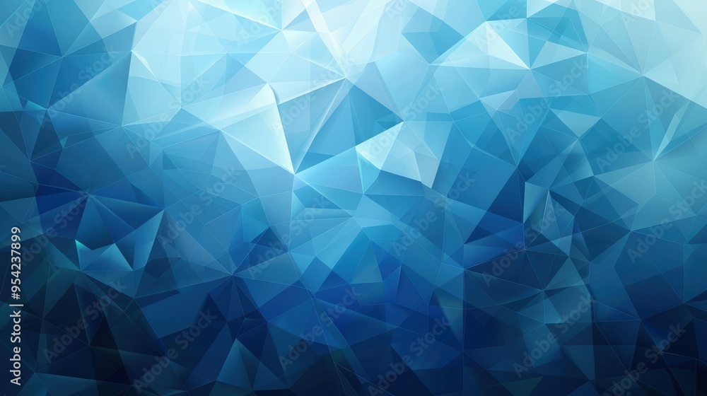 Fototapeta premium A geometric abstract background featuring various shades of blue in a triangular pattern.