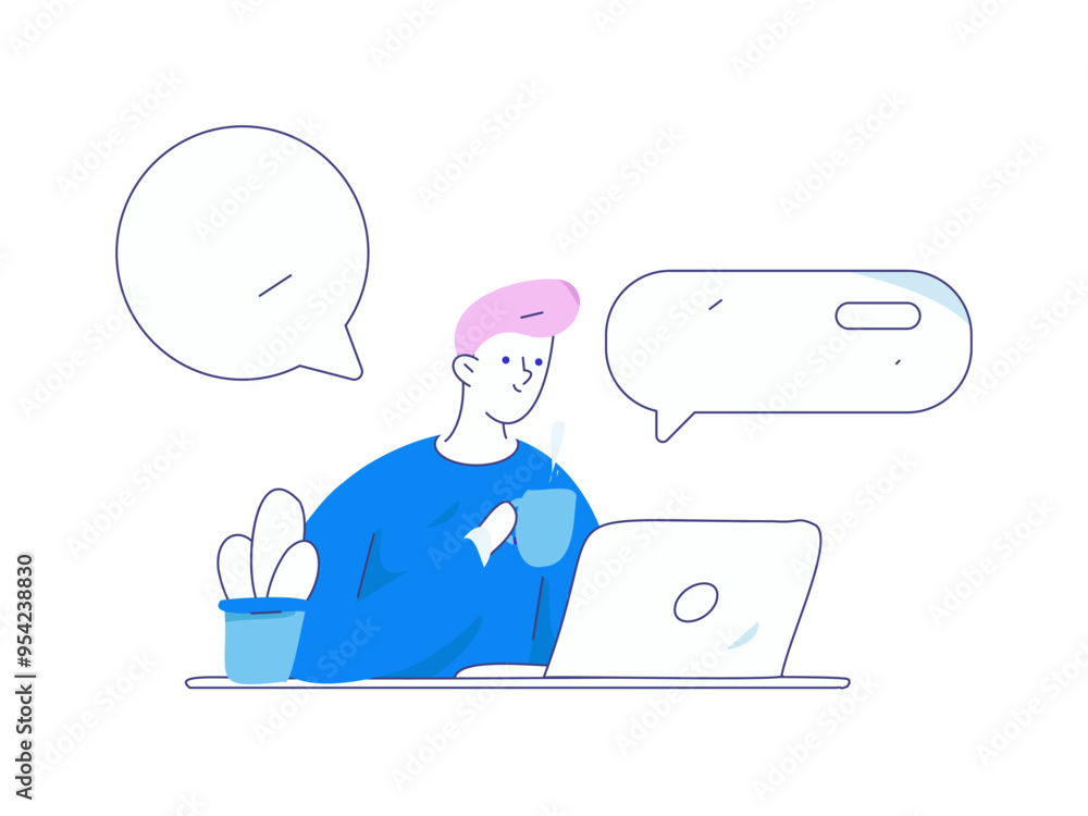 Communicate with consultants flat vector character concept operation hand drawn illustration
Communicate with consultants flat vector character concept operation hand drawn illustration
