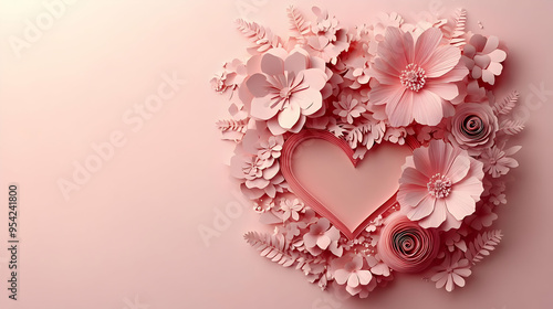 Pink paper flowers surround...