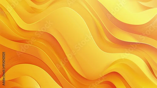 A vibrant abstract design featuring flowing yellow waves.