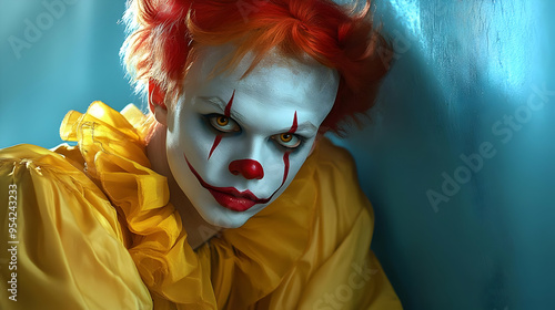 Portrait of a creepy clown ...