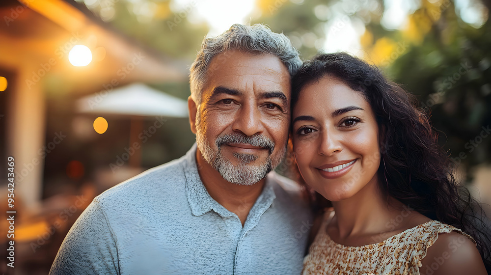 Portrait of a happy father and daughter smiling at the camera. Portrait of a happy father and daughter smiling at the camera.