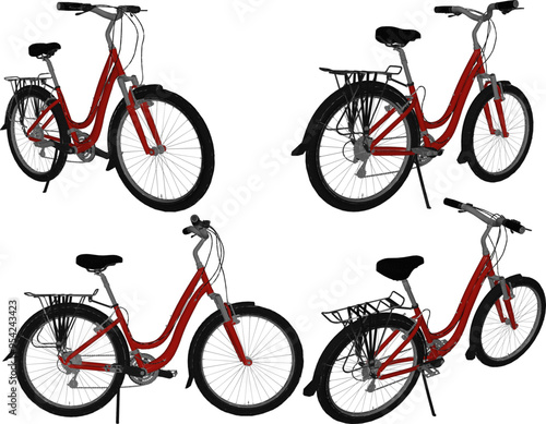 Vector sketch illustration of silhouette design of child bicycle with rear seat