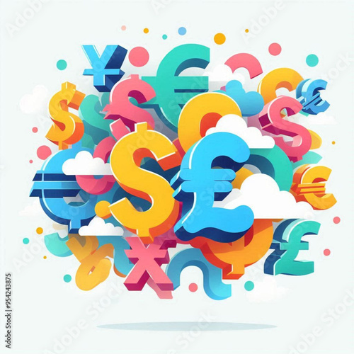 Free  Money vector money photo Gold coins and banknotes 3d cartoon style icon black Friday 
