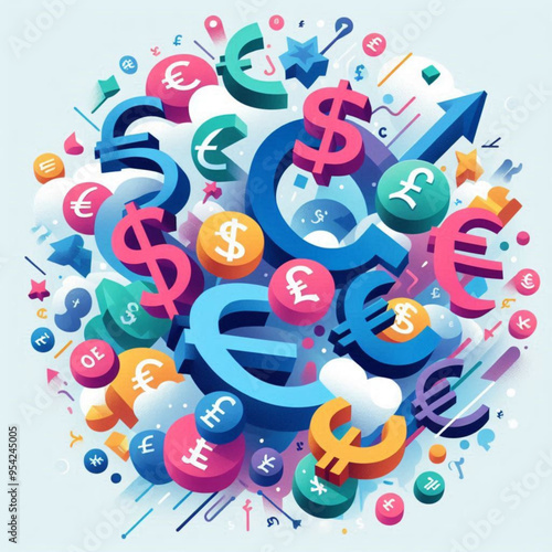 Free  Money vector money photo Gold coins and banknotes 3d cartoon style icon black Friday 

