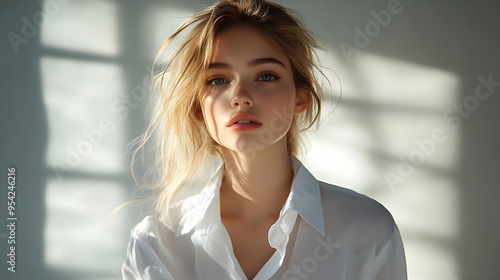 Portrait of a young woman w...