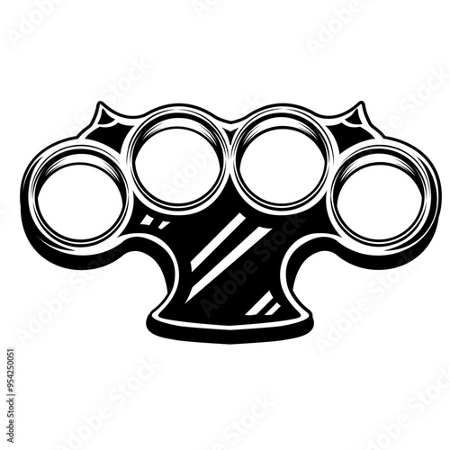 Knuckles | Brass Knuckle | Fighting Gear | Combat Weapon | Fighter Equipment | Street Fighting | Fist Weapon | Self Defense | Original Illustration | Vector and Clipart | Cutfile and Stencil
