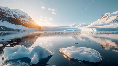 Scenic view of a frozen lak...