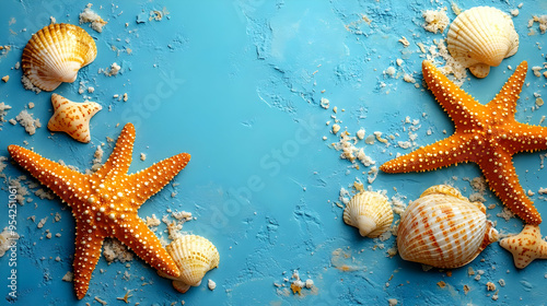 Seashells and Starfish on a...