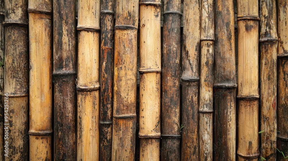 Yellow bamboo texture. Dried bamboo wall or fence background Yellow bamboo texture. Dried bamboo wall or fence background