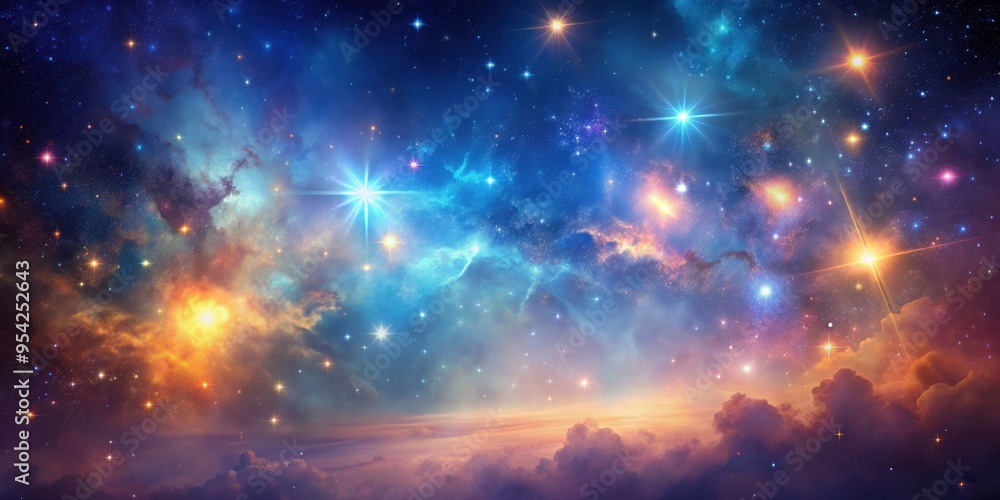 Obraz premium Dreamy galaxy and starry background, galaxy, stars, celestial, space, night, astronomy, universe, cosmic, dreamy