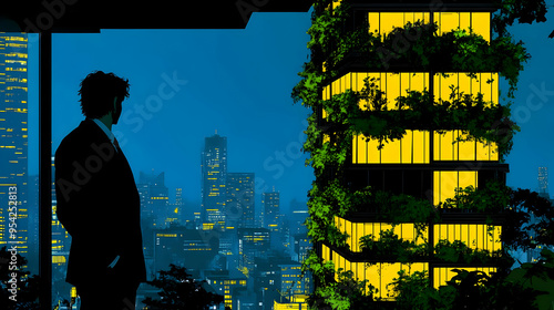 Silhouette of a man looking...