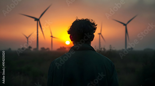 Silhouette of a man standin...