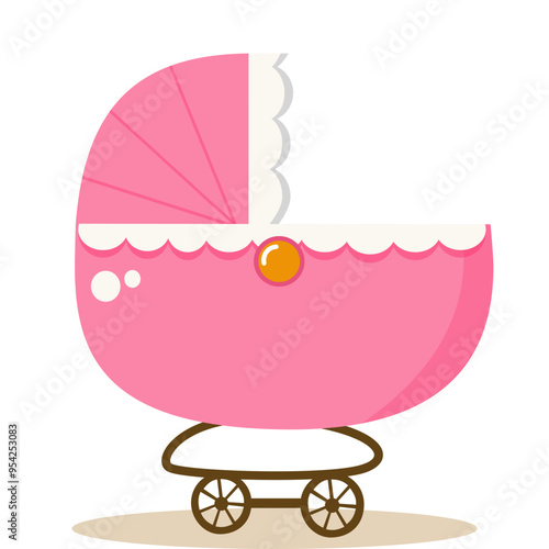 Baby trolley illustration, Baby trolley vector