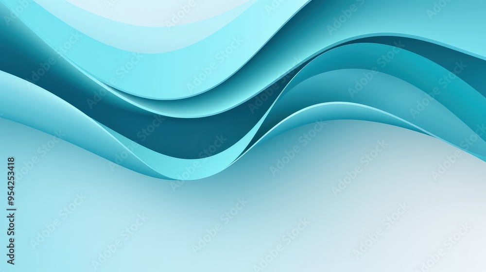 Obraz premium Abstract wavy design in shades of blue, creating a smooth and modern visual effect.