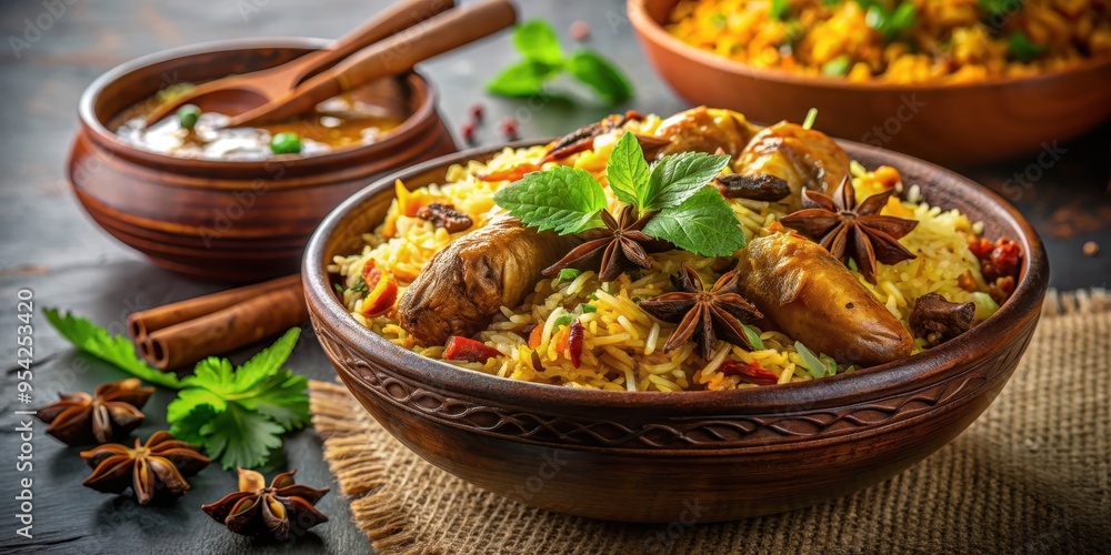 Delicious Indian and Pakistani Biryani dish with aromatic spice-infused rice , Biryani, Indian, Pakistani, cuisine, food Delicious Indian and Pakistani Biryani dish with aromatic spice-infused rice , Biryani, Indian, Pakistani, cuisine, food