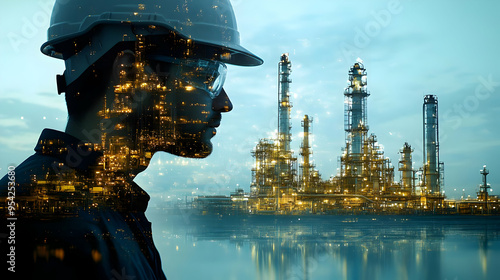 Silhouette of an engineer w...