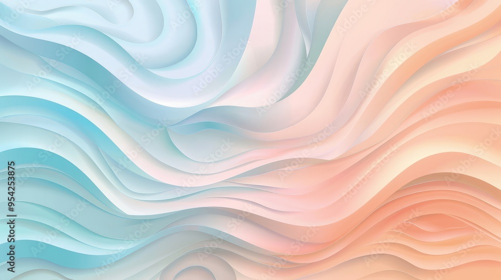 A smooth, abstract wave pattern in soft pastel colors. A smooth, abstract wave pattern in soft pastel colors.
