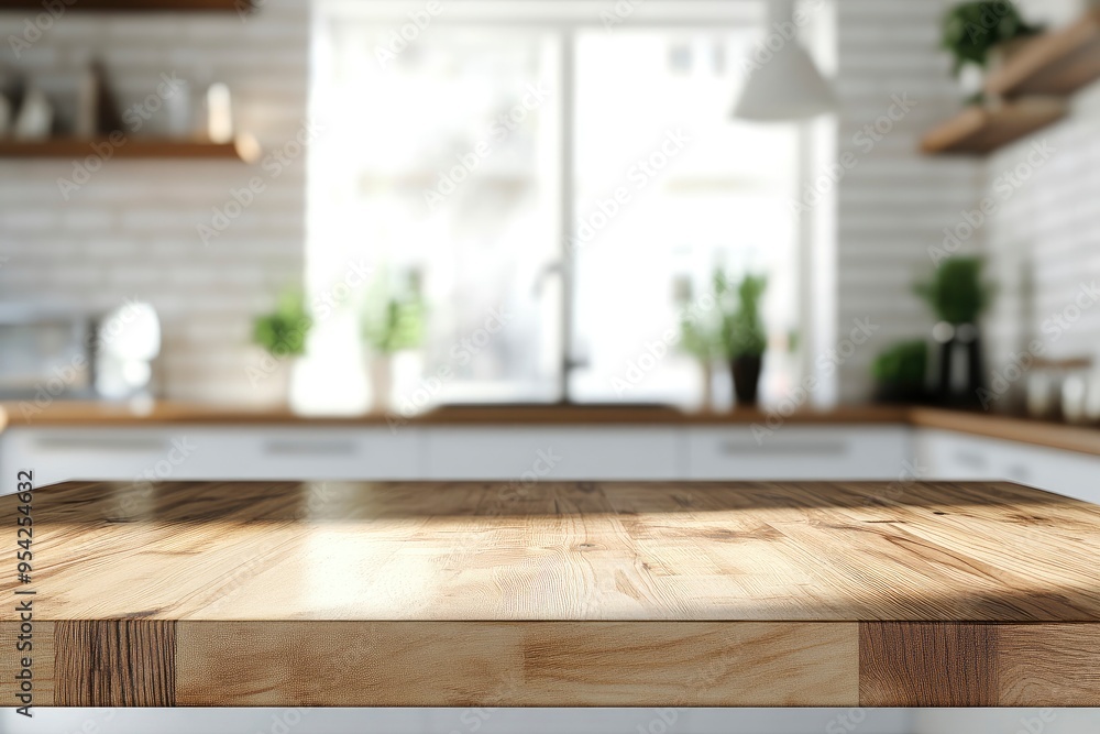 kitchen table background, wood counter top on blur of white clean abstract home interior with bokeh. used for display or montage your wooden for dining background. table banner, ai kitchen table background, wood counter top on blur of white clean abstract home interior with bokeh. used for display or montage your wooden for dining background. table banner, ai