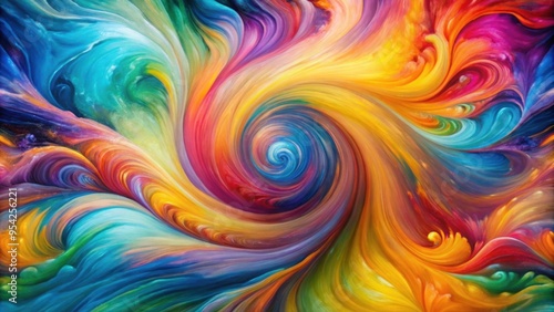 Wallpaper Mural Abstract paint swirling in vibrant colors , art, painting, background, texture, rainbow, vibrant, creative, colorful, design Torontodigital.ca