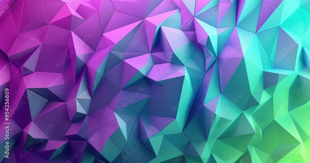 A vibrant abstract design featuring a geometric pattern in shades of purple, teal, and green. A vibrant abstract design featuring a geometric pattern in shades of purple, teal, and green.