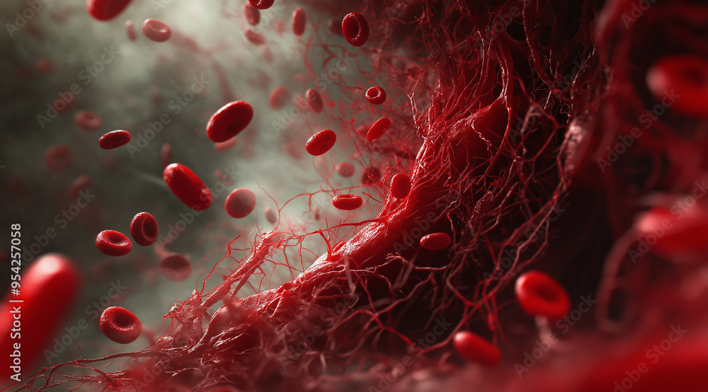 Microscopic View of Human Blood Vessels: Artery and Vein in Detail Microscopic View of Human Blood Vessels: Artery and Vein in Detail