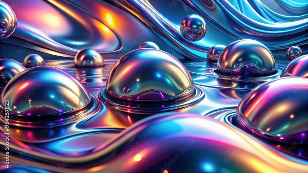 Futuristic background with sleek chrome textures, fluid reflections, and iridescent places , futuristic, background Futuristic background with sleek chrome textures, fluid reflections, and iridescent places , futuristic, background