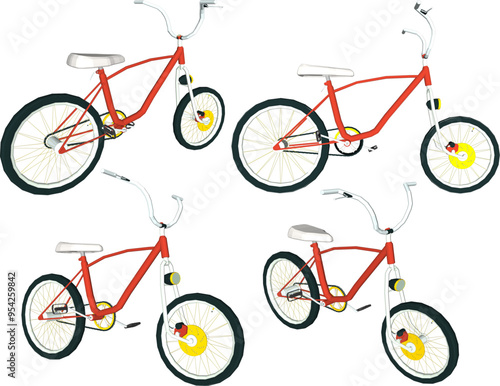 Vector sketch illustration silhouette design image of a cool, trendy, modified bicycle for young people