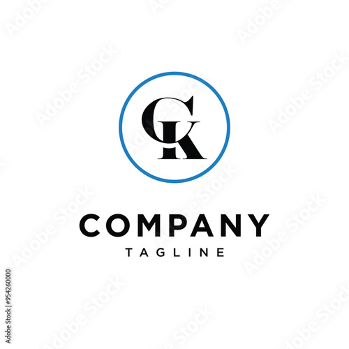 Letter C K circle logo icon vector