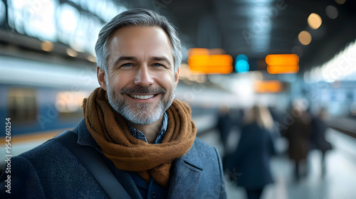 Smiling middle-aged man in ...