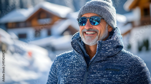 Smiling senior man wearing ...