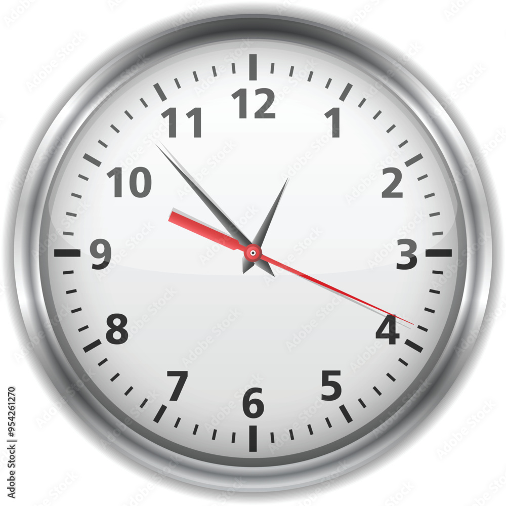 wall clock isolated on white