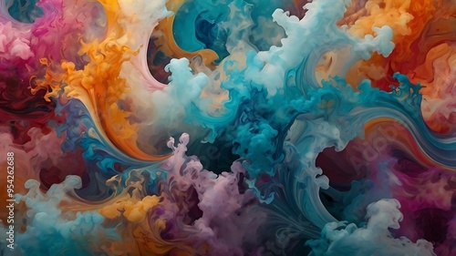 abstract background with swirling bright colors and intricate patterns