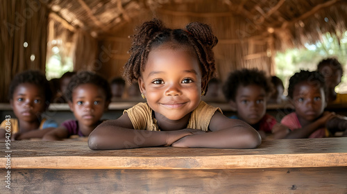 Smiling young girl in class...