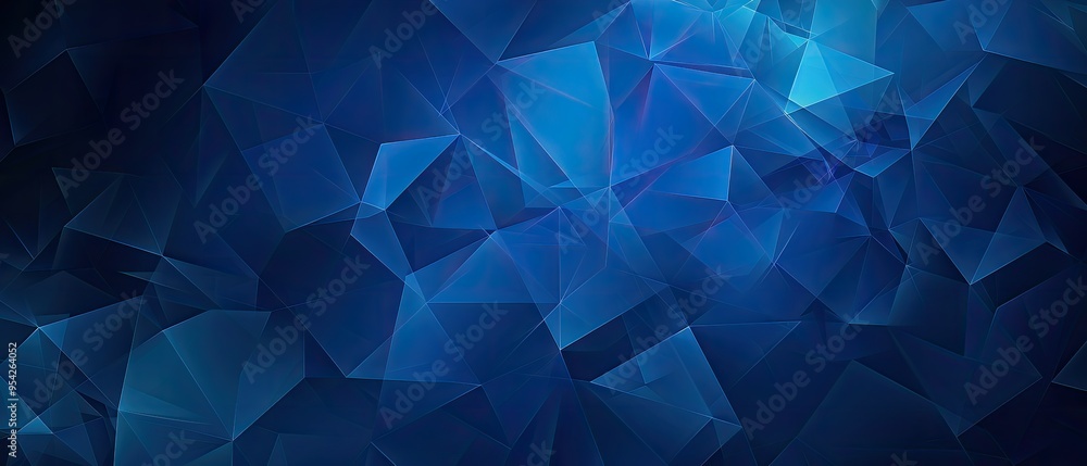 Obraz premium Abstract Blue Geometric Pattern with Glowing Lines