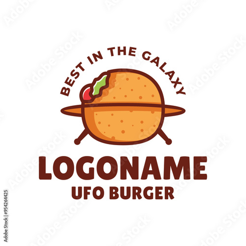 Ufo burger logo suitable for restaurant and fast food