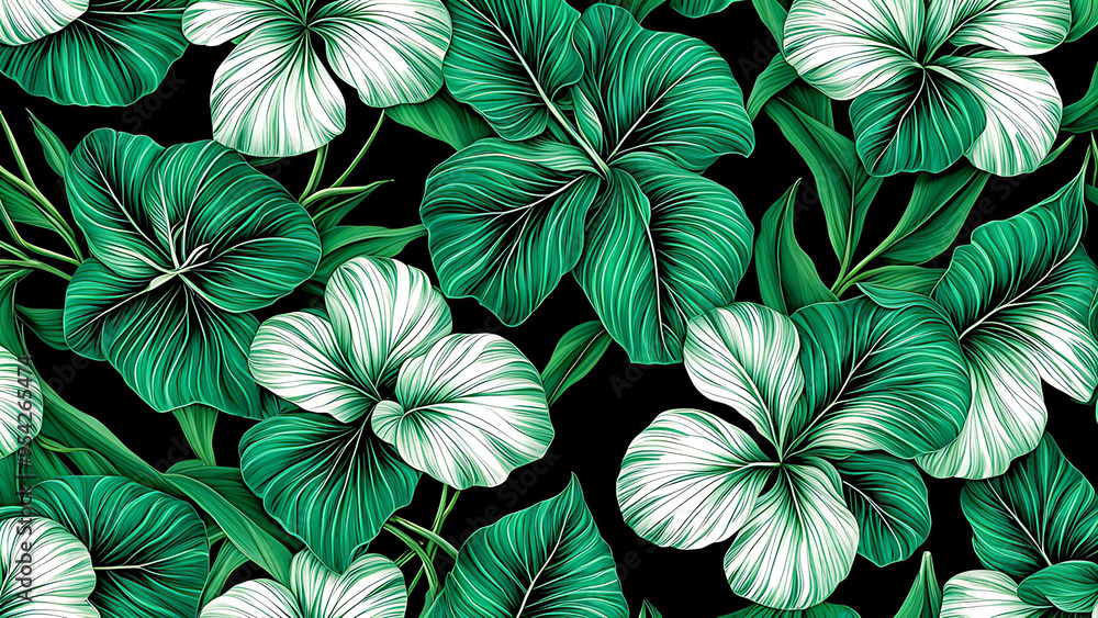 A green and white variegated leaf from a tropical plant, green leaf with variegated patterns, showcasing nature's intricate designs in lush detail, A green and white variegated leaf from a tropical plant, green leaf with variegated patterns, showcasing nature's intricate designs in lush detail,