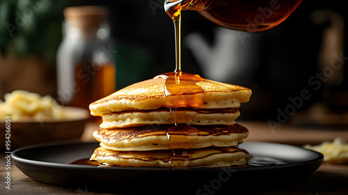 Stack of golden brown panca...
